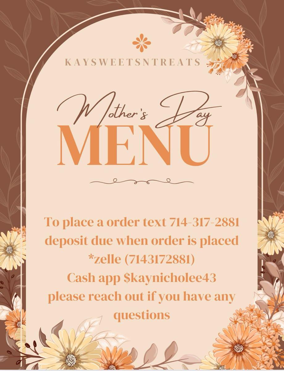 mothers day menu